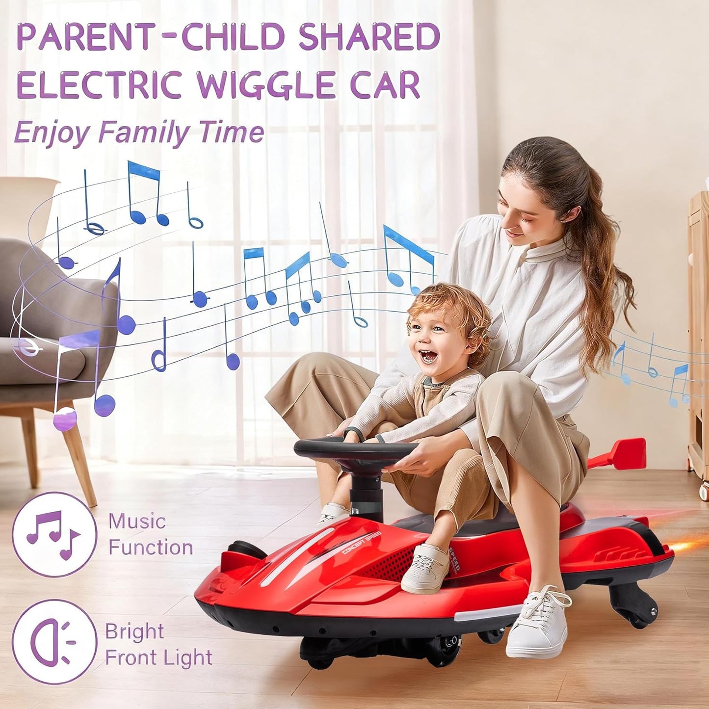 12V Electric Wiggle Ride-On Car for Kids