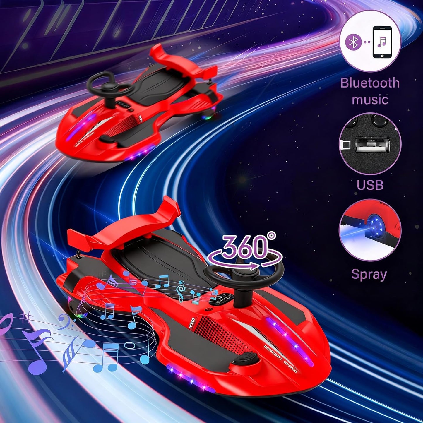 12V Electric Wiggle Ride-On Car for Kids